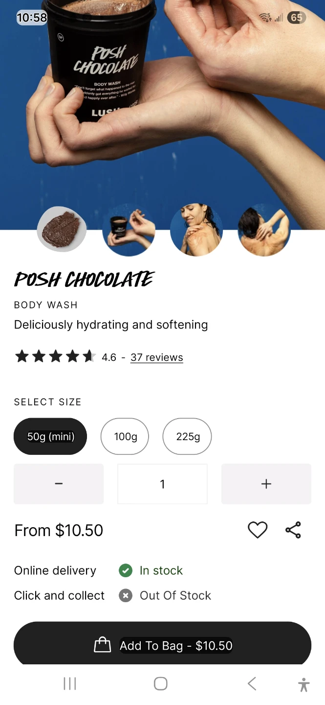 Lush Posh Chocolate Body Wash 50g