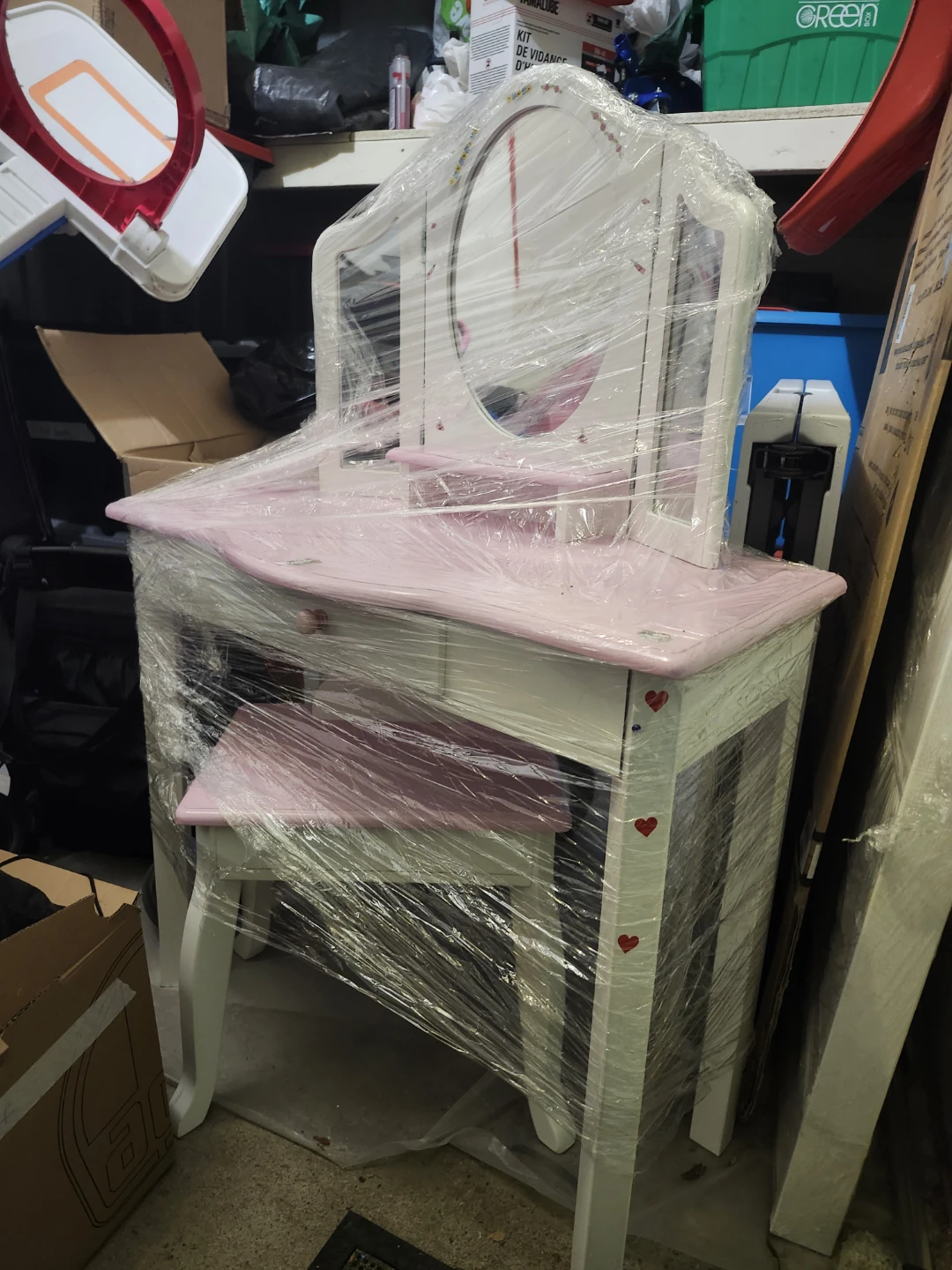 Kids Vanity Table with Stool
