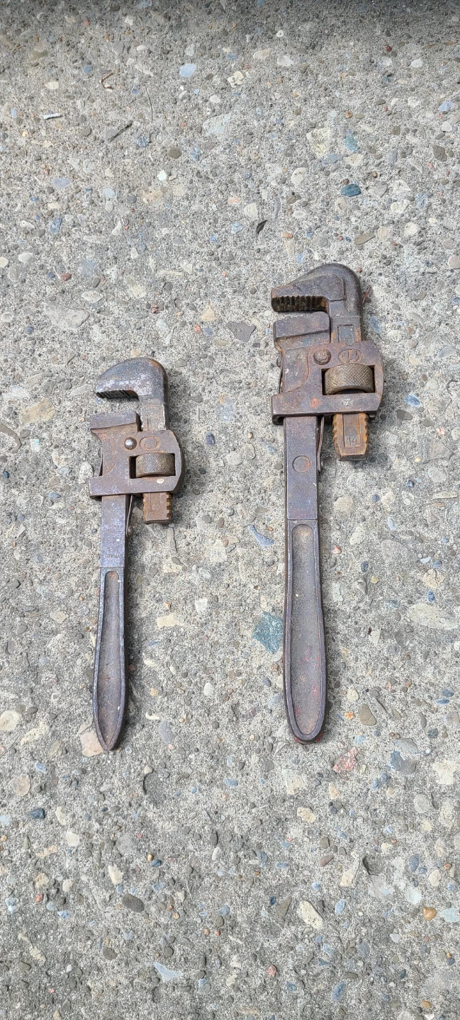 2 Antique Pipe Wrenches Made in U.S.A. $12 for set!