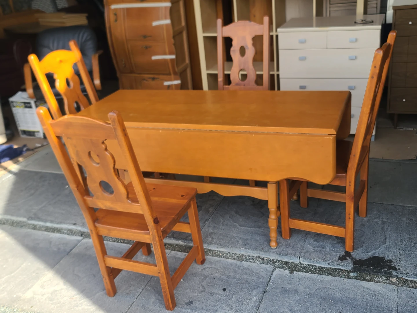 Wooden Drop-Leaf Dining Table