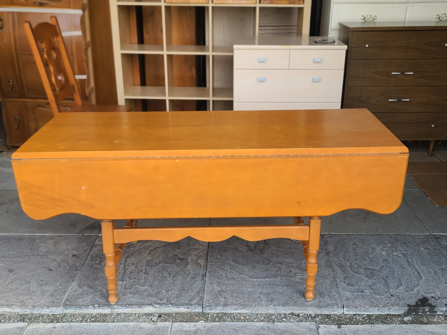 Wooden Drop-Leaf Dining Table - photo 3