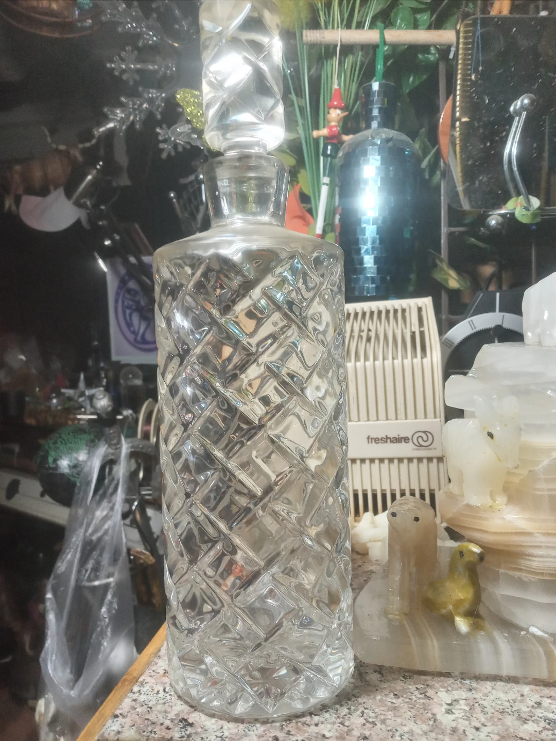 Crystal Cut Glass Decanter with Stopper