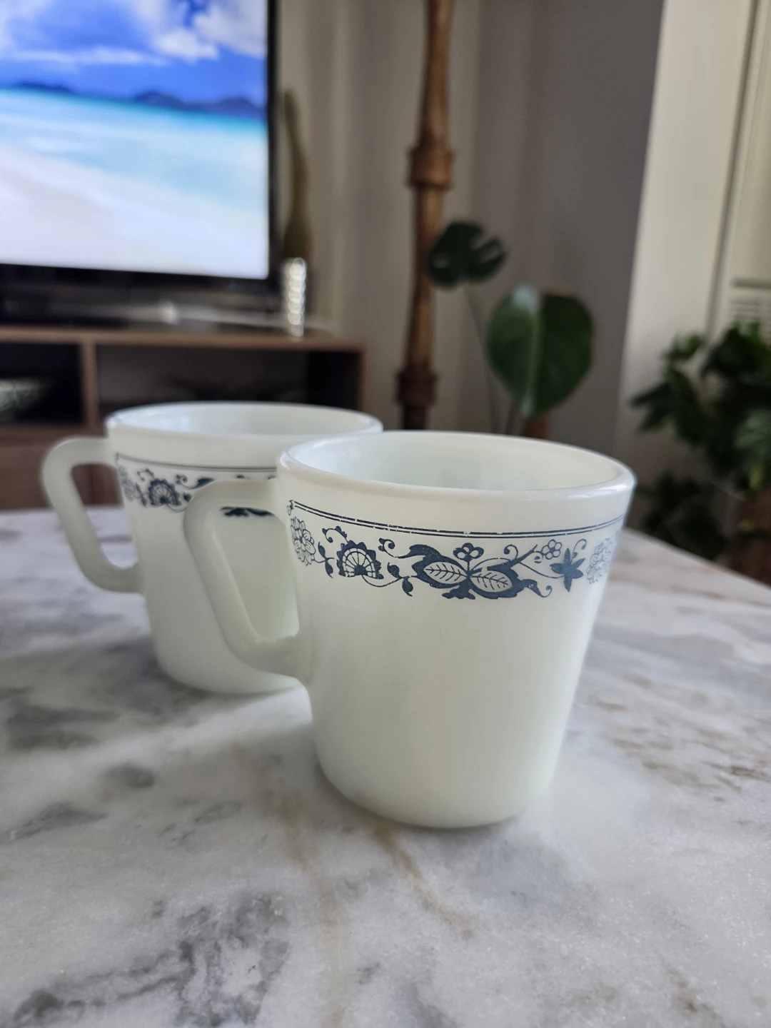 Pyrex Milk Glass Mugs Set of 2