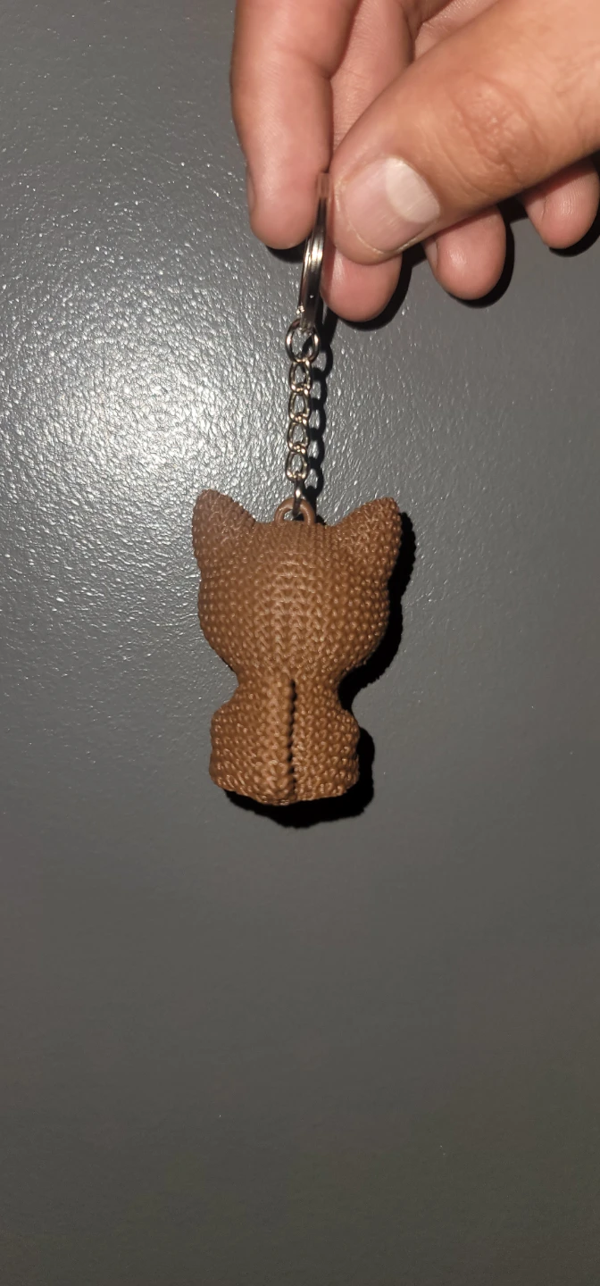 cute knitted Brown Kitten Keychain - photo 4
