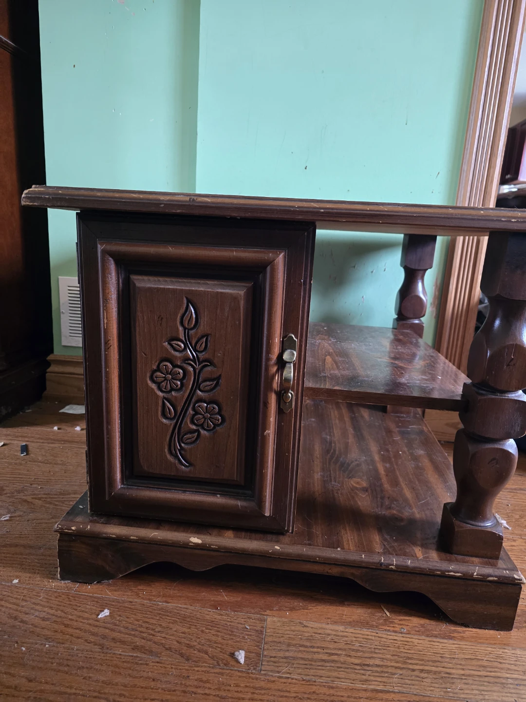 Wooden Side Table with Cabinet - photo 2