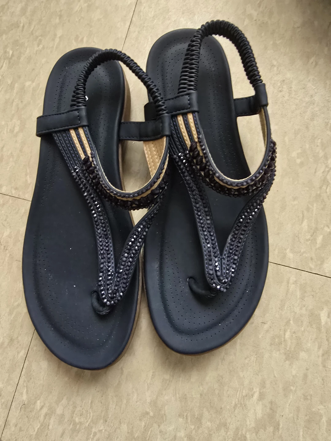 Littleplum Women's Embellished Thong Sandals - Size 38