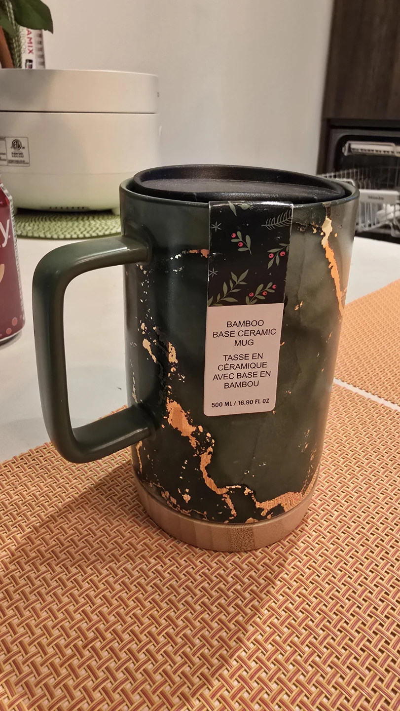Bamboo Base Ceramic Mug