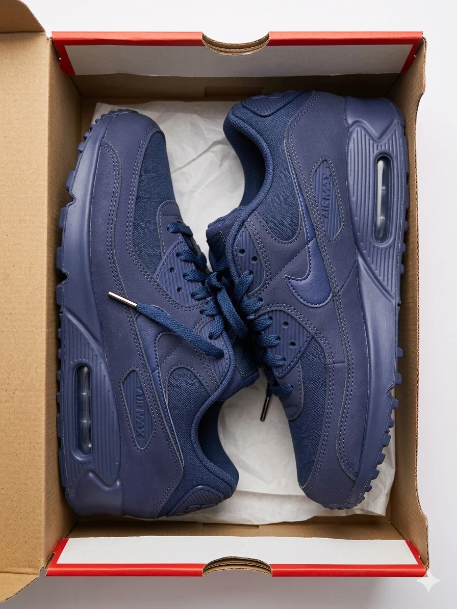 Nike Air Max 90 Navy Blue Men's Sneakers - photo 5