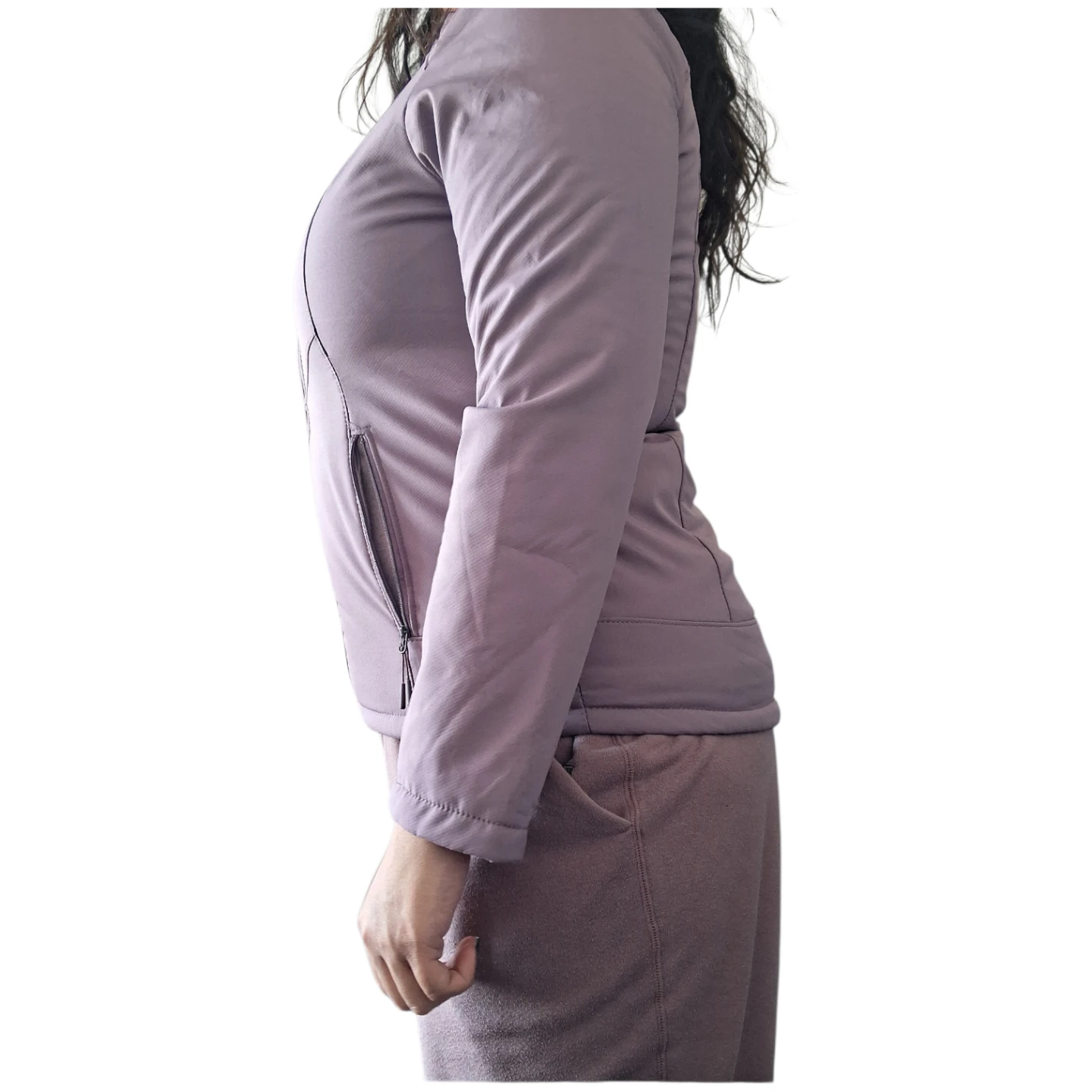 Sherpa Lined Hooded Zip Up Jacket - Purple/Mauve - L/G - photo 2