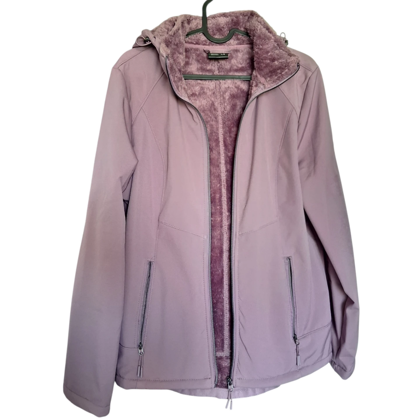Sherpa Lined Hooded Zip Up Jacket - Purple/Mauve - L/G - photo 3