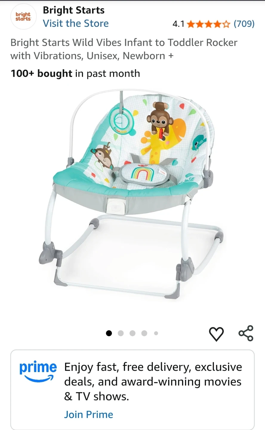 Bright Starts Wild Vibes Vibrating Infant to Toddler Rocker 🤩👶🎶 - photo 3