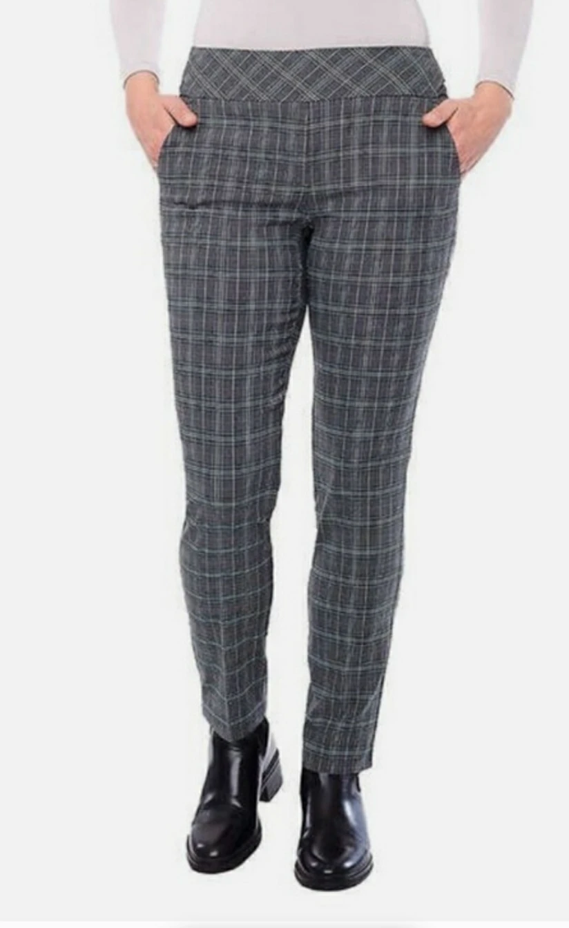 Brand new S.C.& CO Gray Plaid Tummy Control Pants Size 6