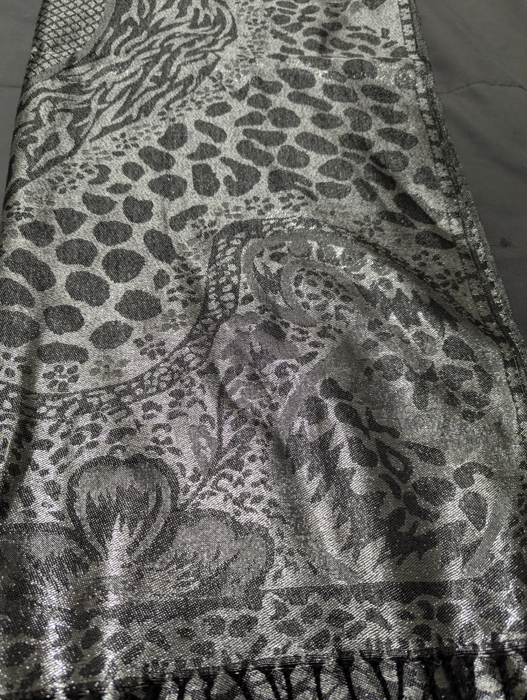 Silver Animal Print Scarf/Shawl - photo 3