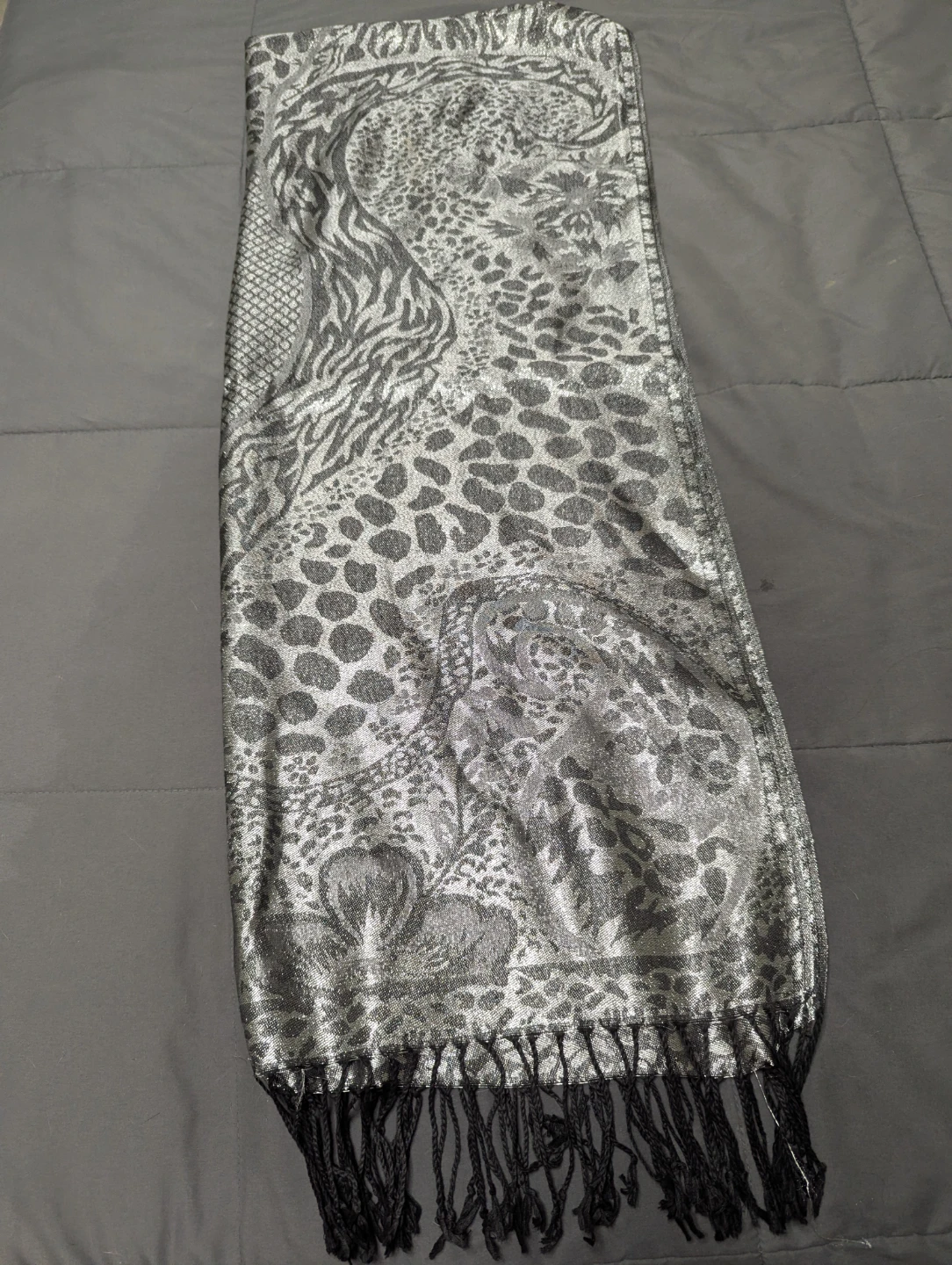 Silver Animal Print Scarf/Shawl - photo 4
