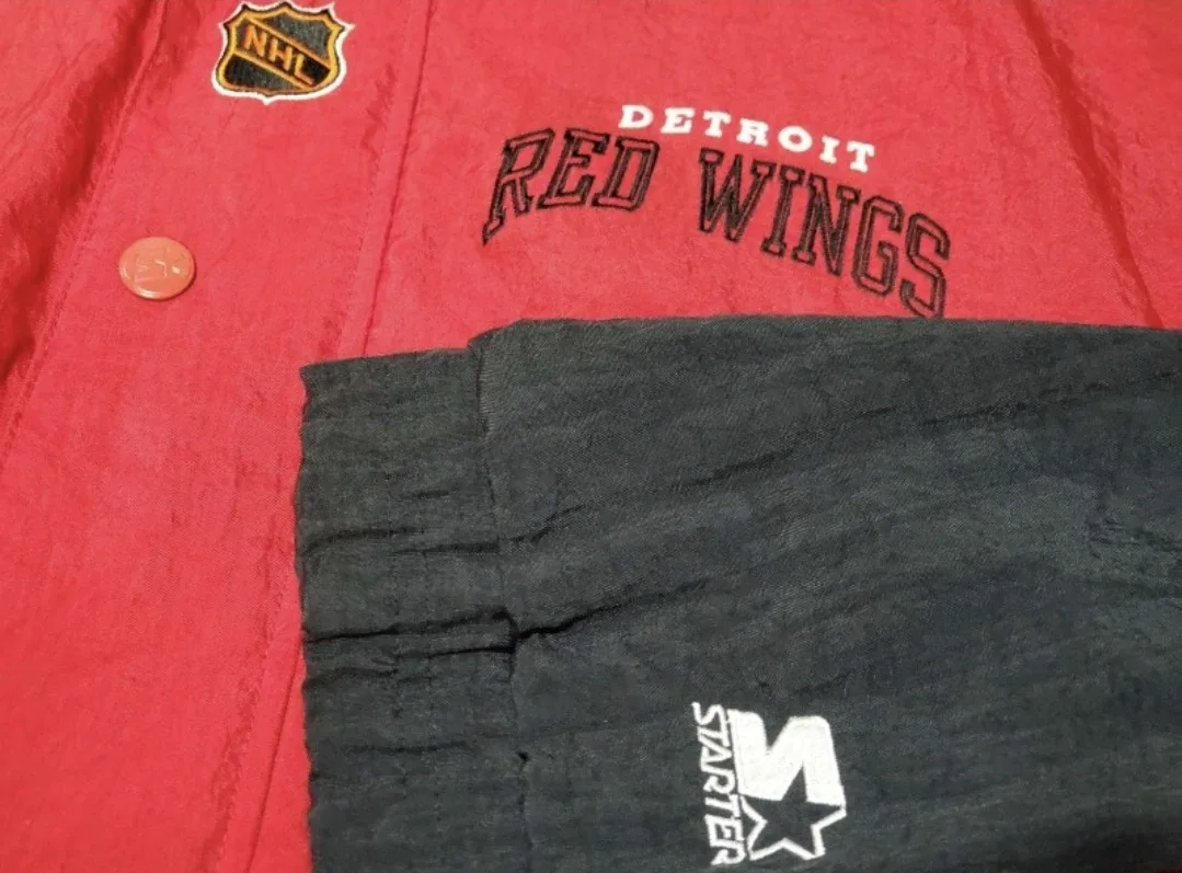 VTG Detroit Red wings ceter ice collection starter jacket  sz XL - photo 2