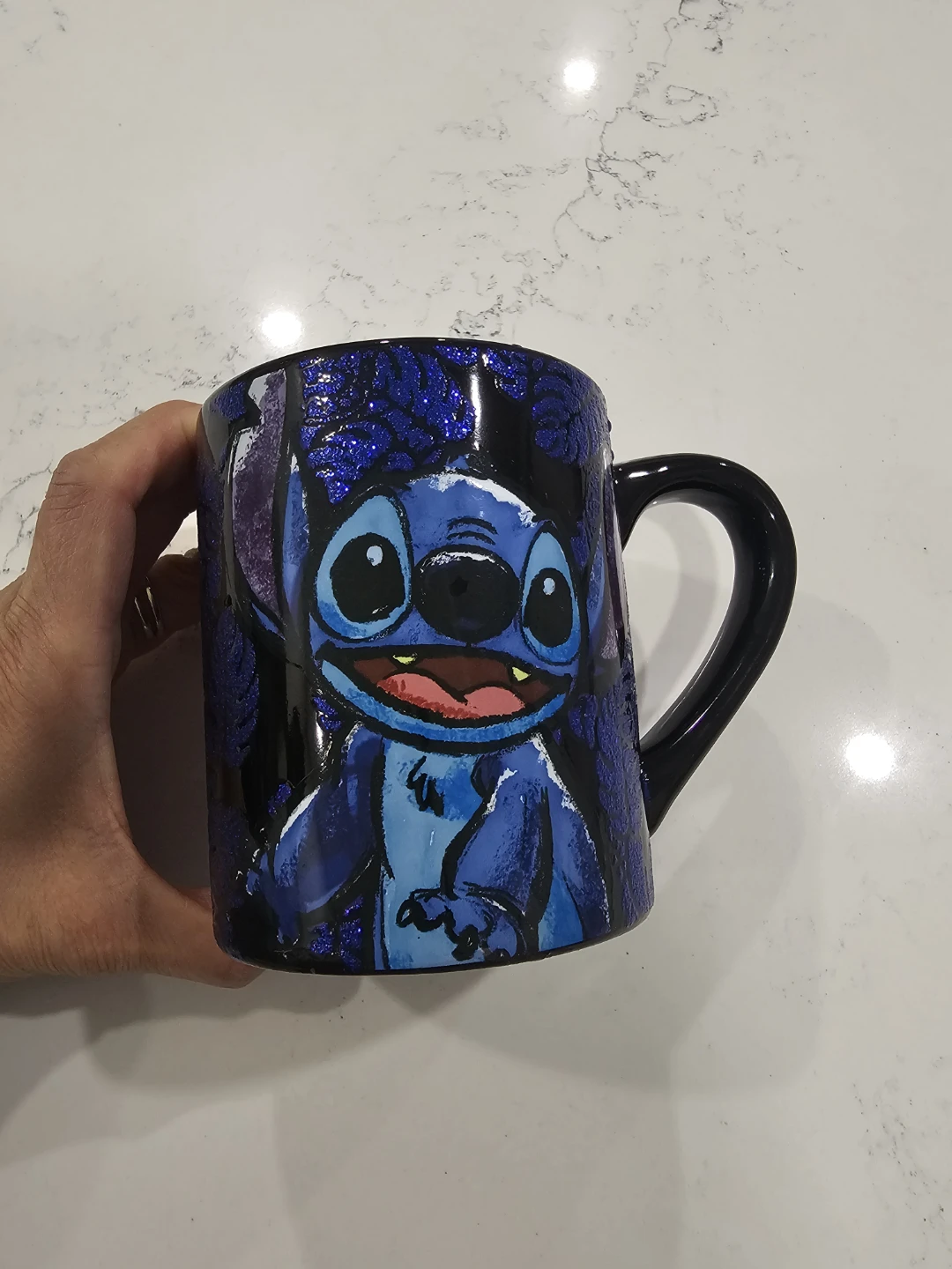 Disney Glitter Stitch Ceramic Mug 14 Oz - photo 2