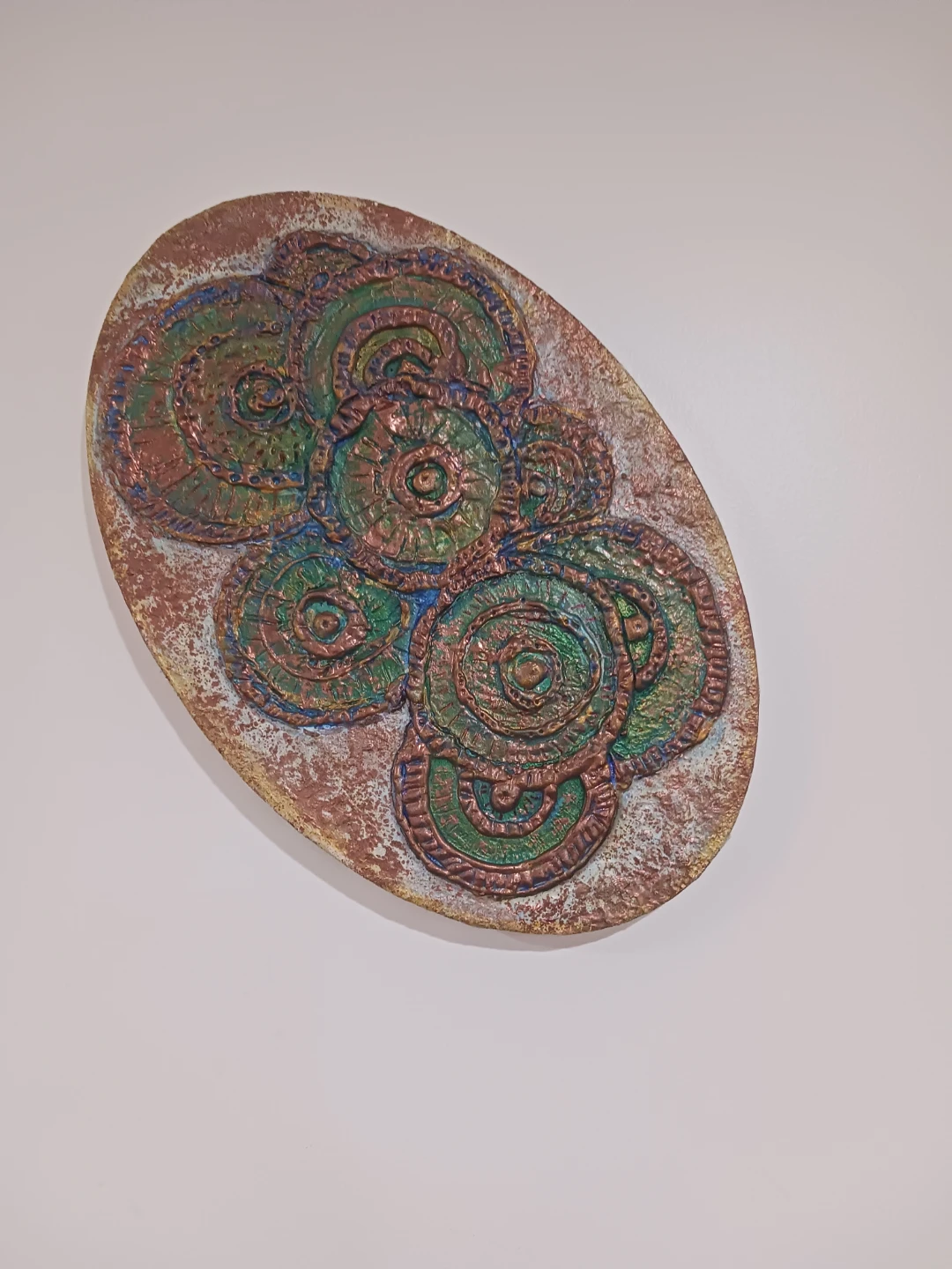 Textured Oval Wall Art hand-made and hand painted - photo 3