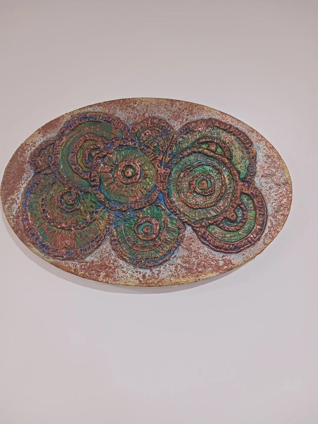 Textured Oval Wall Art hand-made and hand painted - photo 4