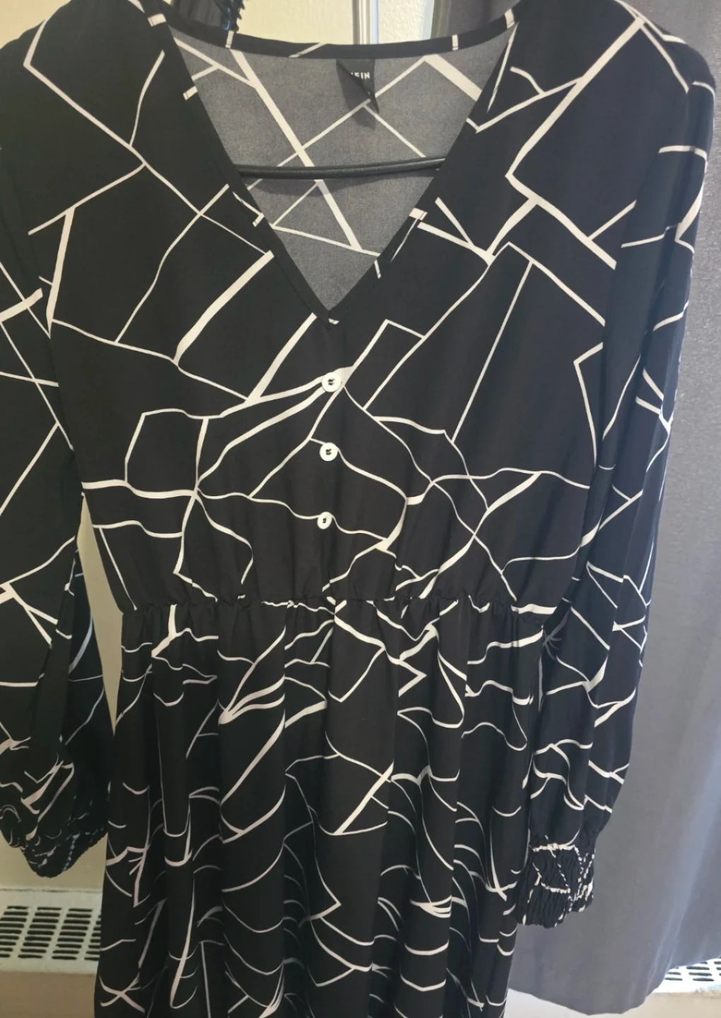 Black and White Geometric Print Dress🌱 - photo 2