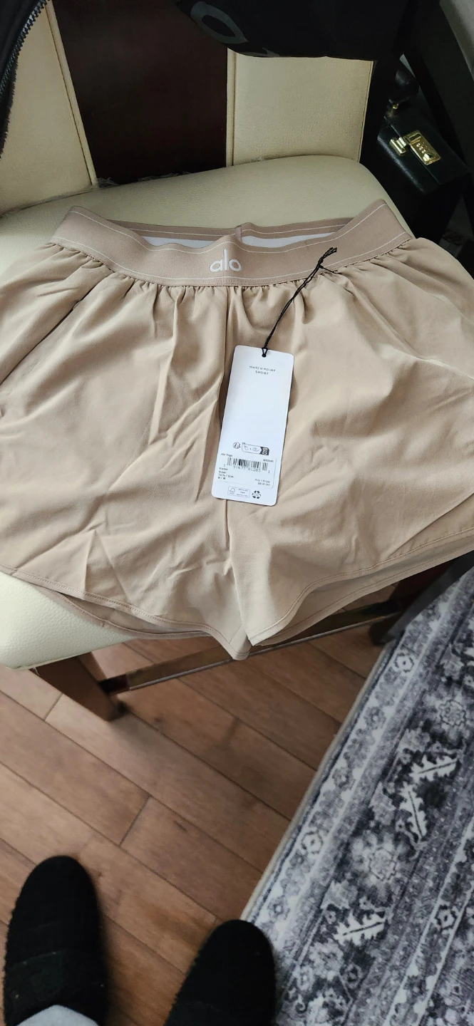 Alo Yoga Match Point Shorts - Beige, Size M - photo 2