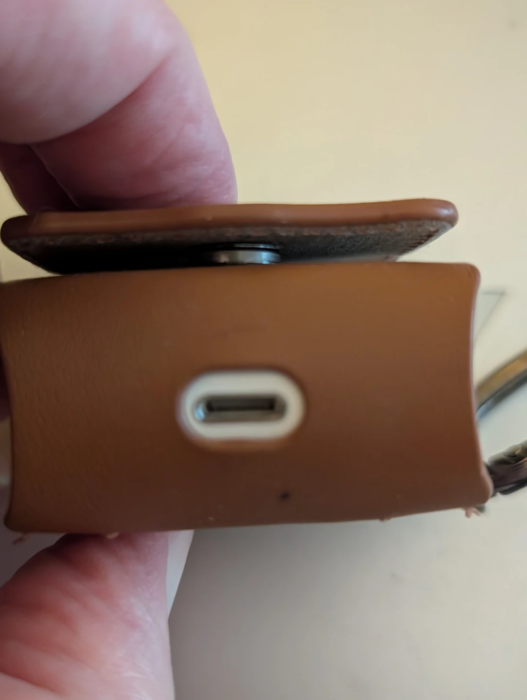 Apple AirPods 2nd Gen Case with Spigen Brown Leather Cover - photo 5