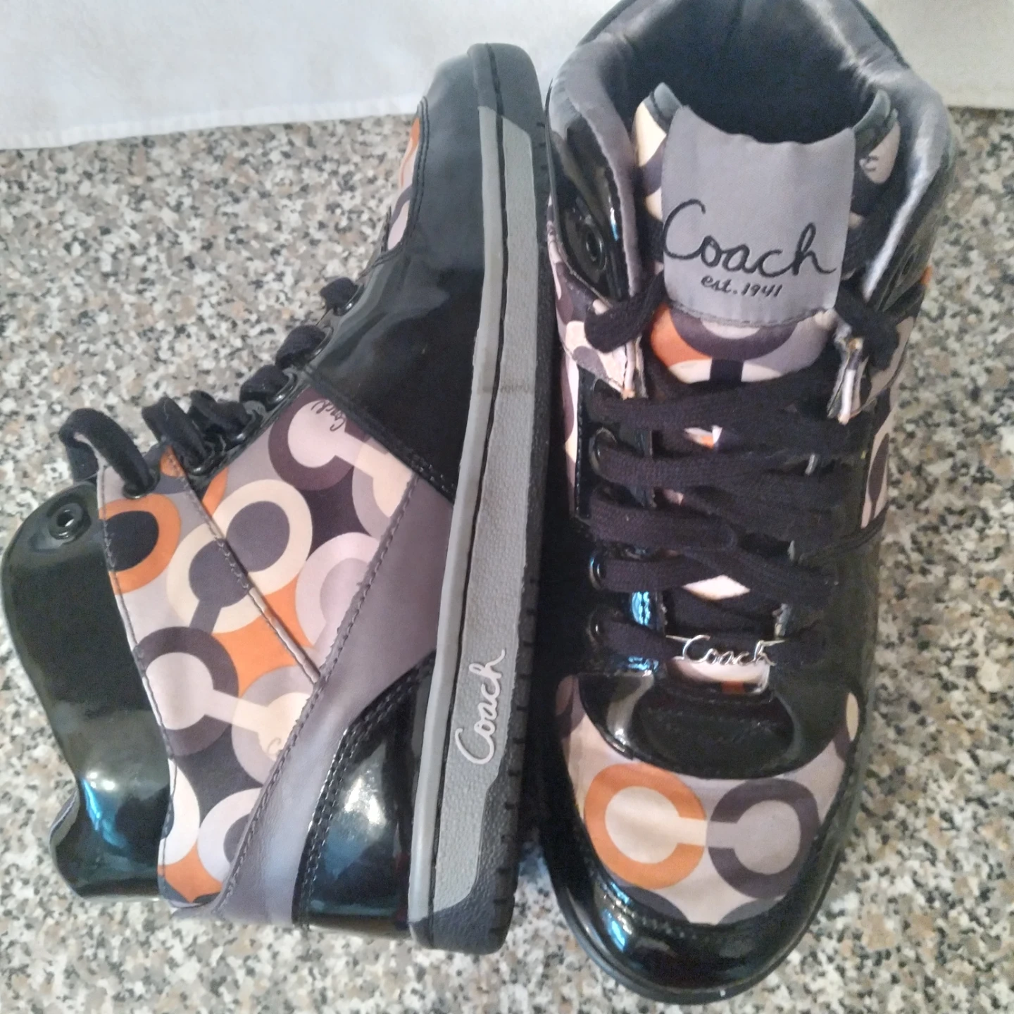 Coach Signature Pattern High Top Sneakers - photo 2