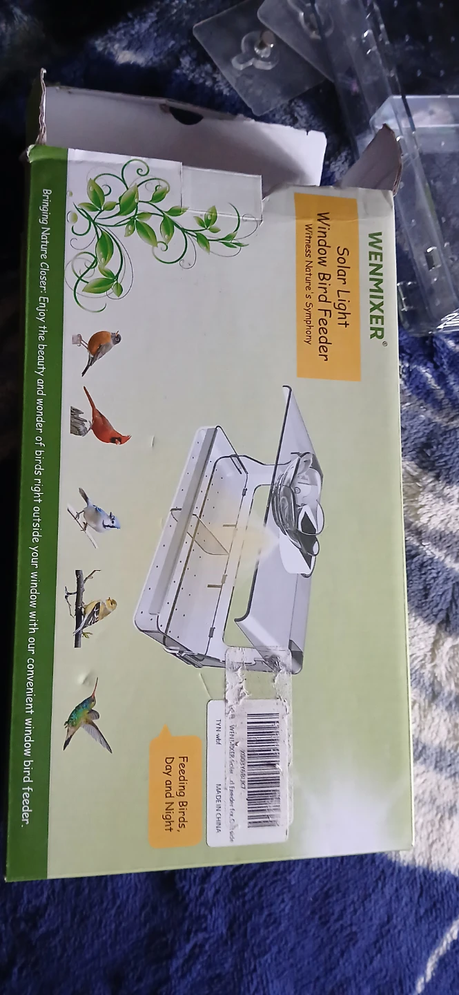 WENMIXER Solar Light Window Bird Feeder