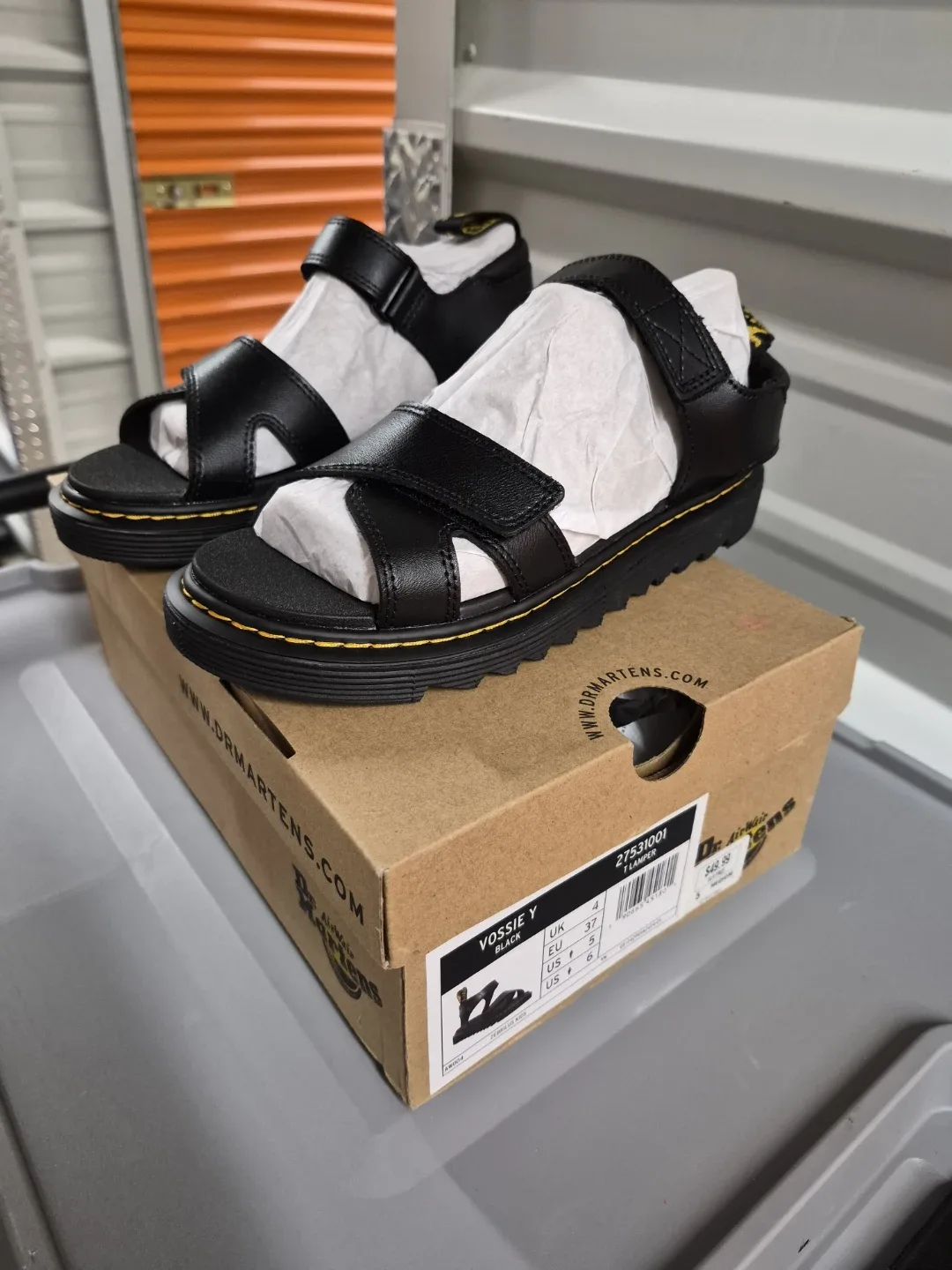Dr. Martens Vossie Y Black Leather Strap Sandals - photo 3