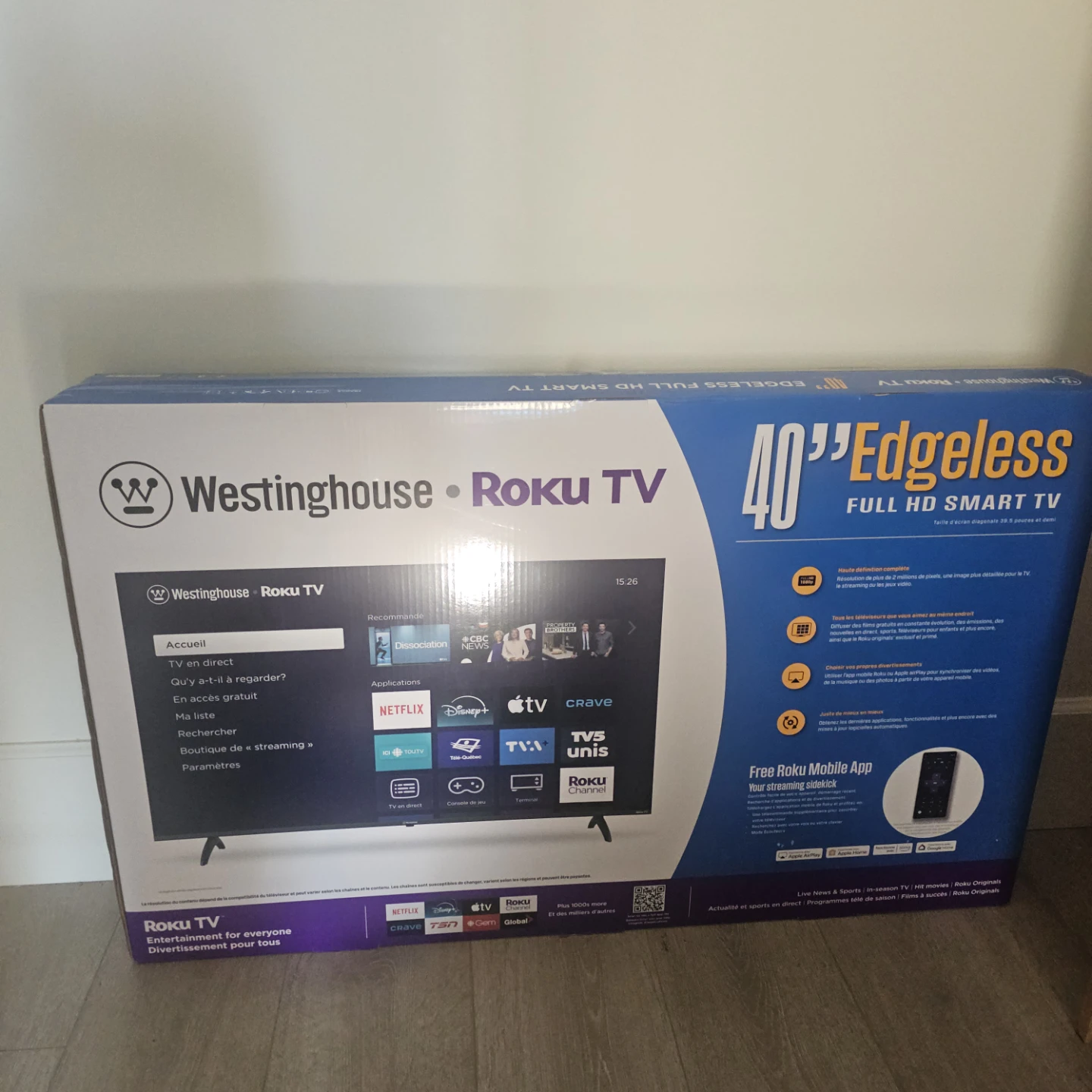 Westinghouse 40" Edgeless Full HD Roku Smart TV
