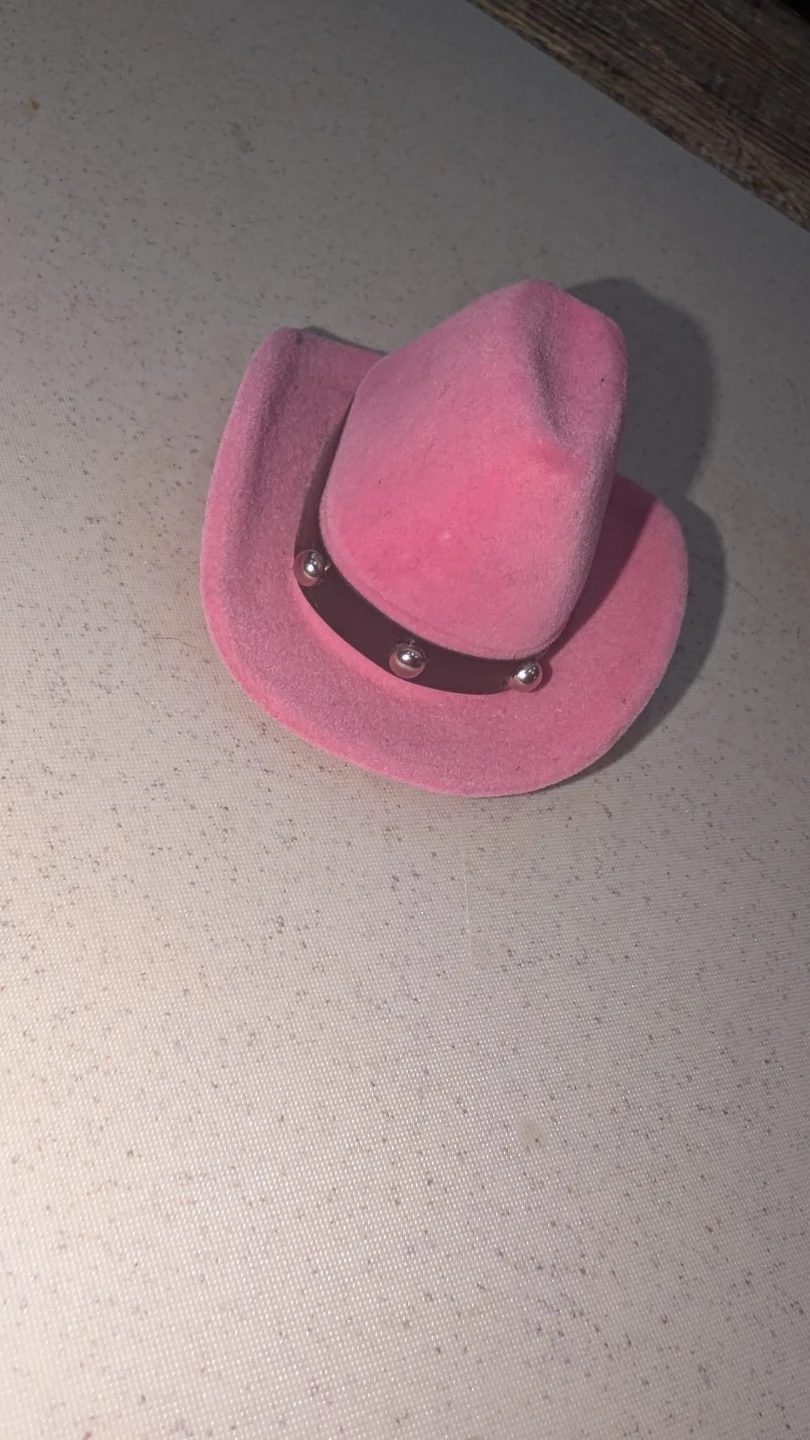 Pink Cowboy Hat Jewelry Box with Horseshoe Earrings - photo 2