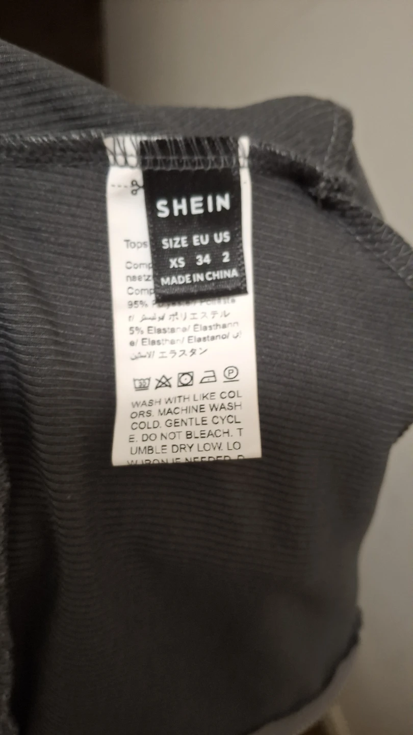 SHEIN Grey Ribbed Cropped Zip-Up Hoodie Jacket - photo 3