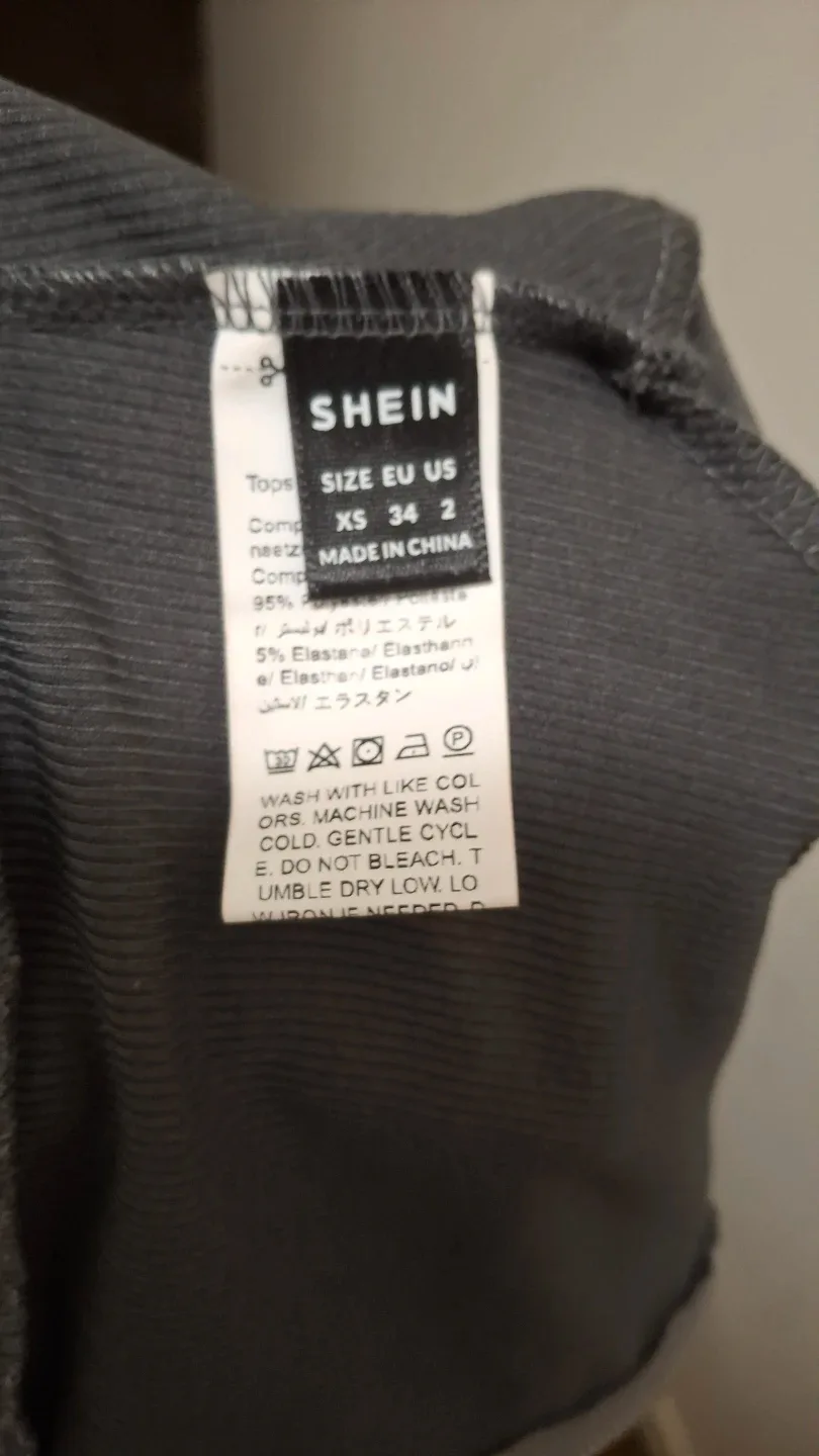 SHEIN Grey Ribbed Cropped Zip-Up Hoodie Jacket - photo 3