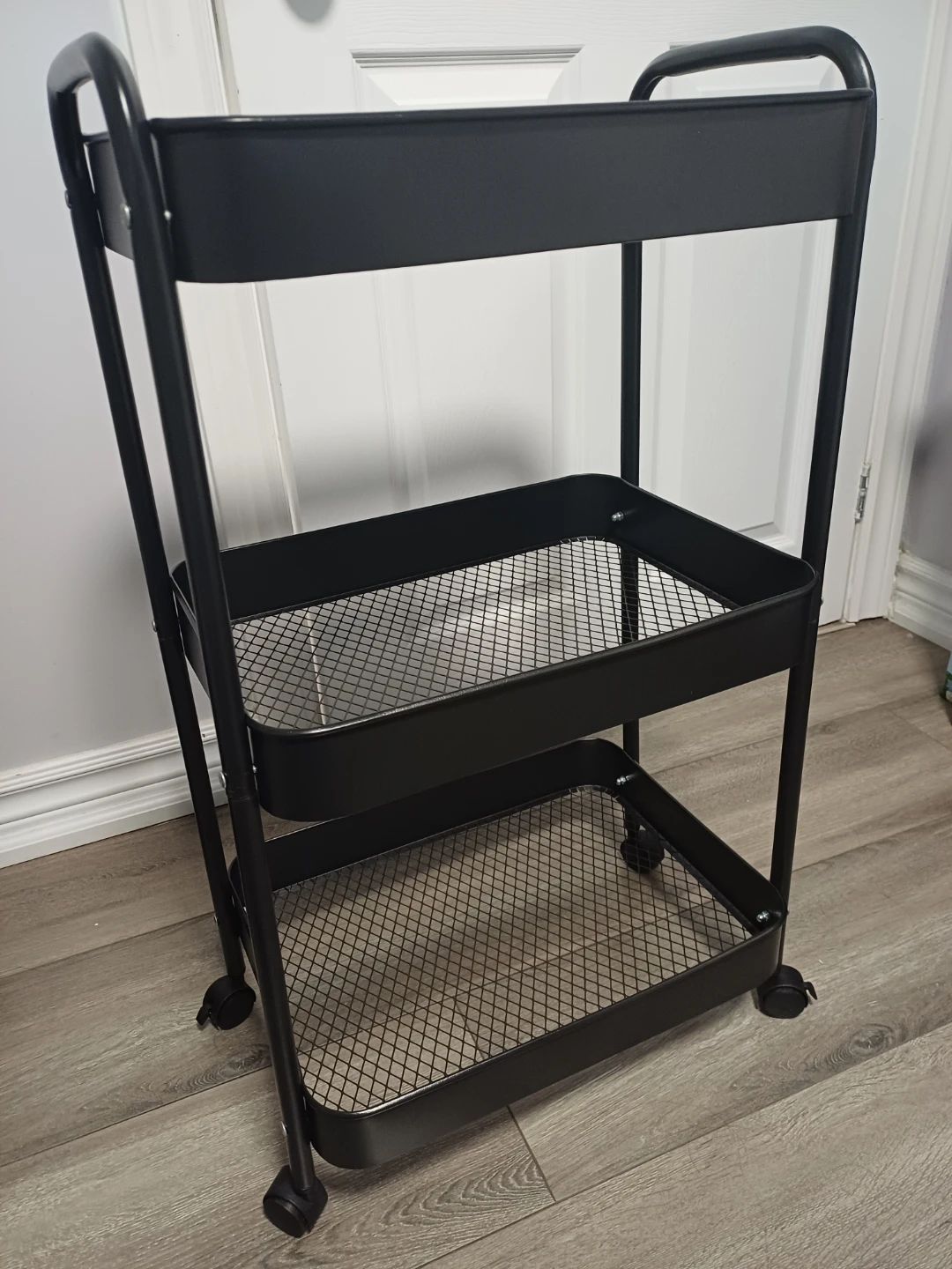 Black 3-Tier Rolling Utility Cart