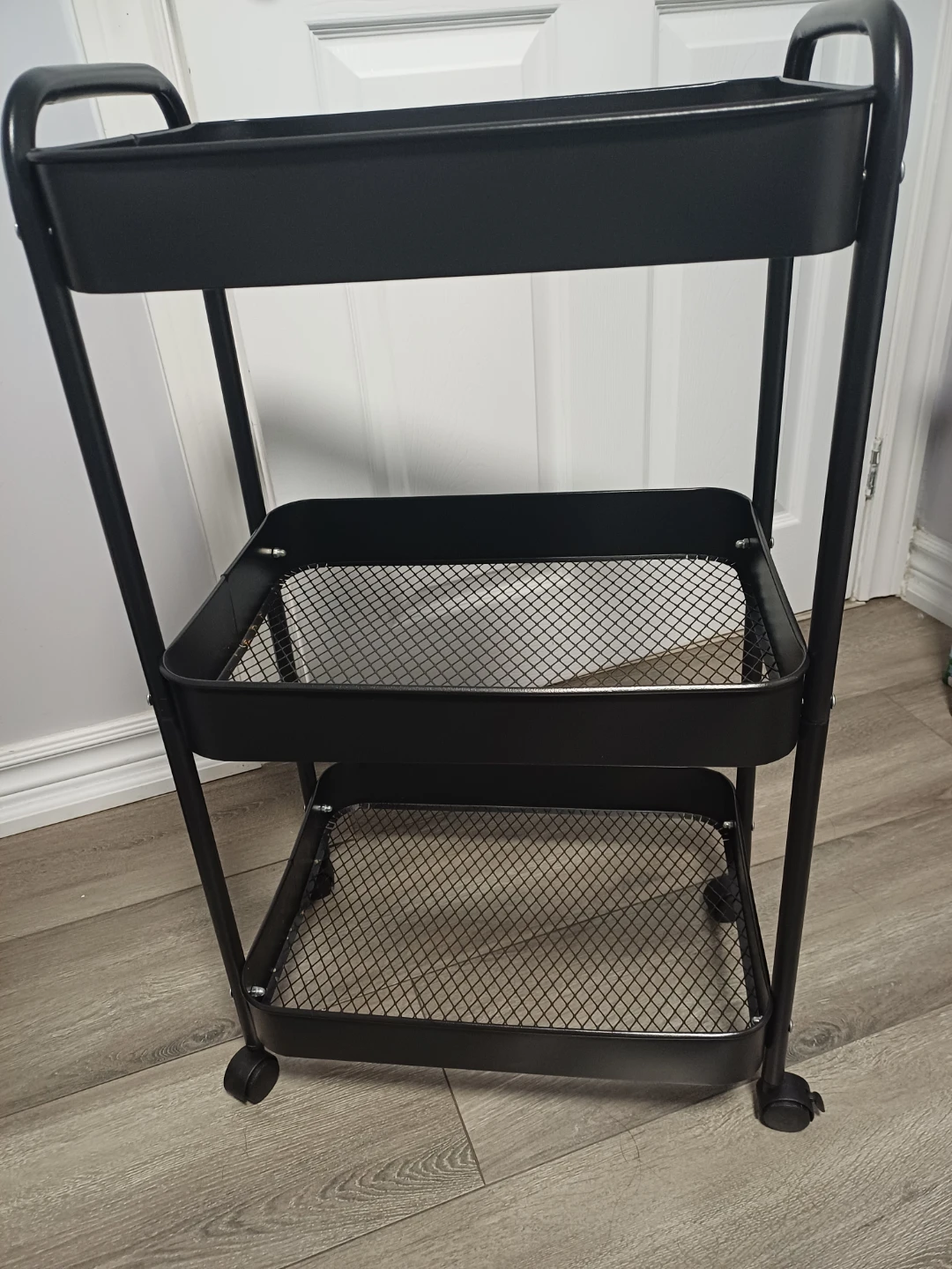 Black 3-Tier Rolling Utility Cart - photo 3