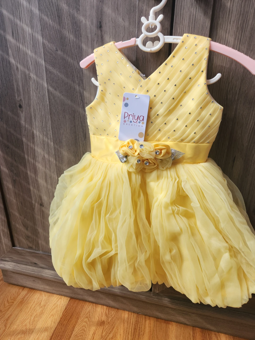 Priya Creations Yellow Tulle Flower Girl Dress - photo 2