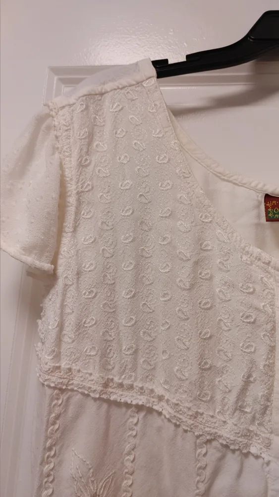 Women's White Embroidered Dress Size L - photo 3