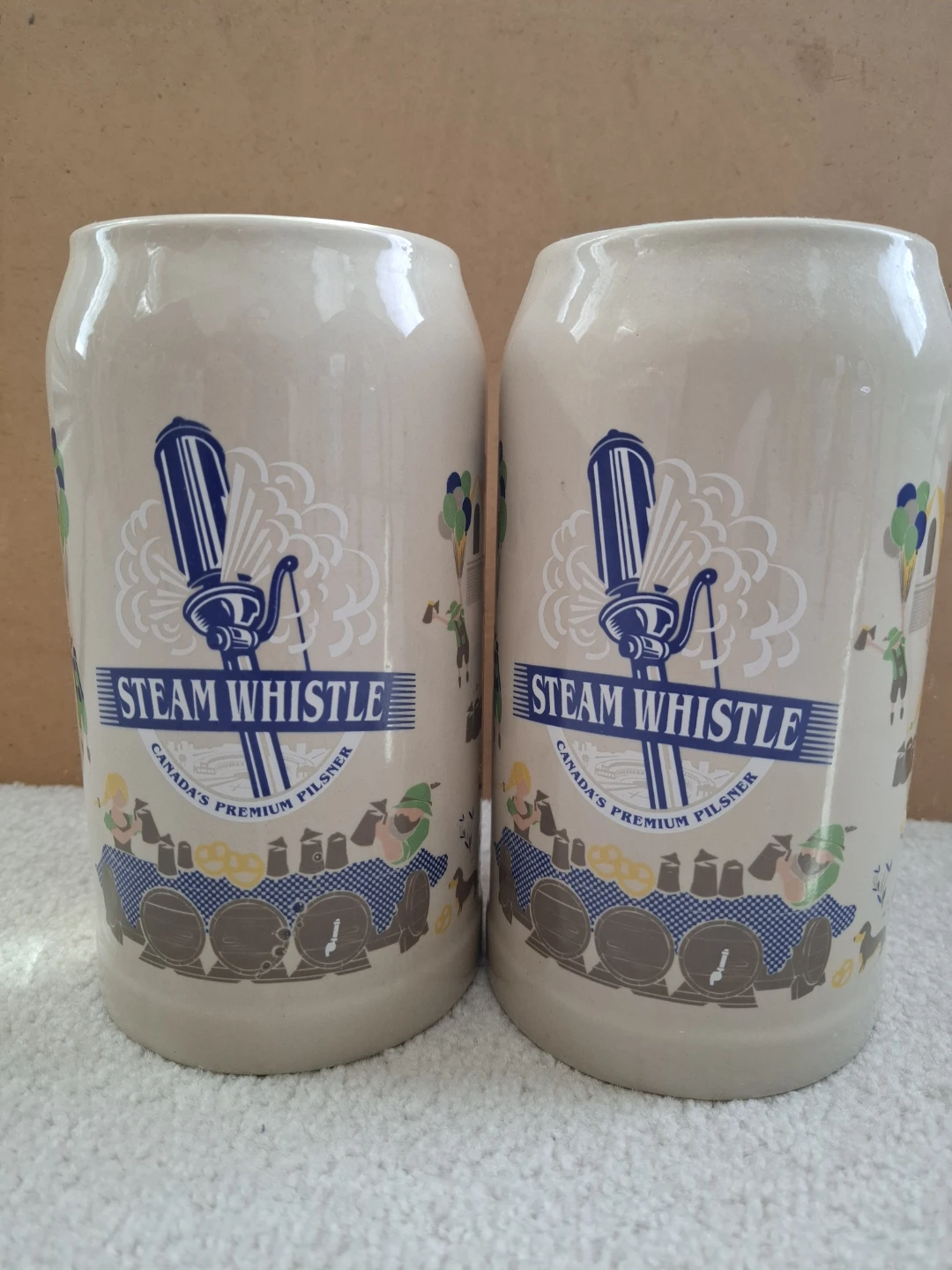 Pair of Steam Whistle 1L Ceramic Beer Stein Mug - Canada Pilsner - photo 2
