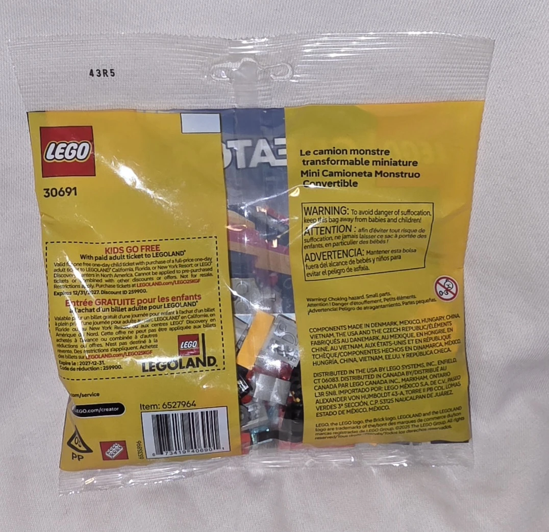 LEGO Creator 3in1 Mini Convertible Monster Truck 30691 Set - photo 2