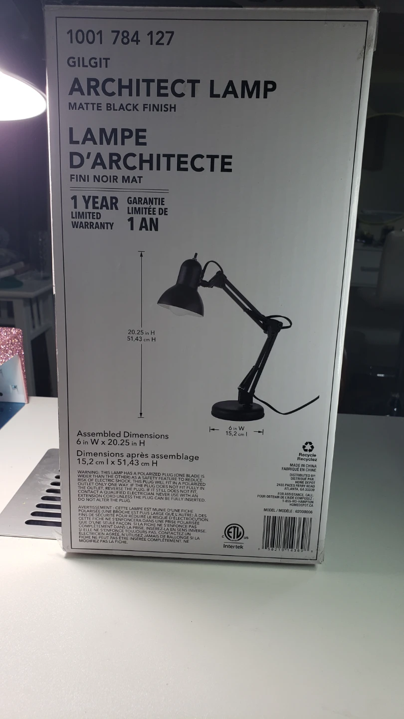 Gilgit Architect Lamp - Matte Black