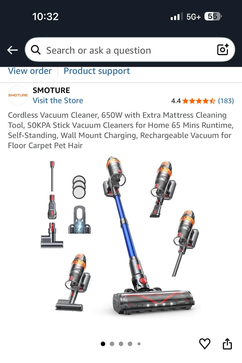 SMOTURE Cordless Stick Vacuum Cleaner