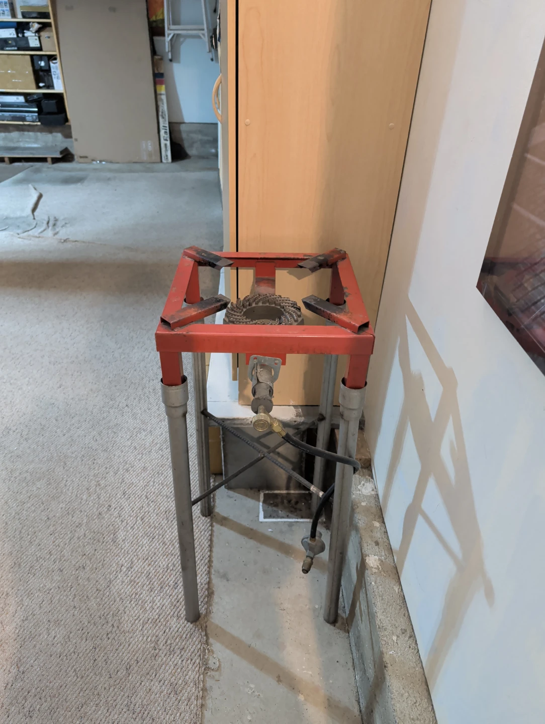 Red Propane Burner Stand