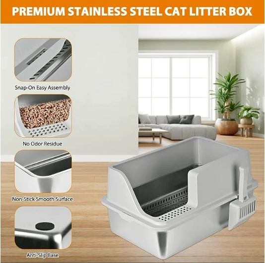 Stainless Steel Sifting Cat Litter Box - photo 4