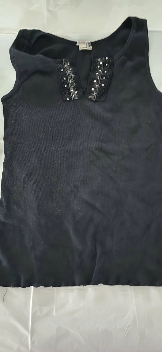 Oneworld Black Tank Top with Sequins XL - photo 3