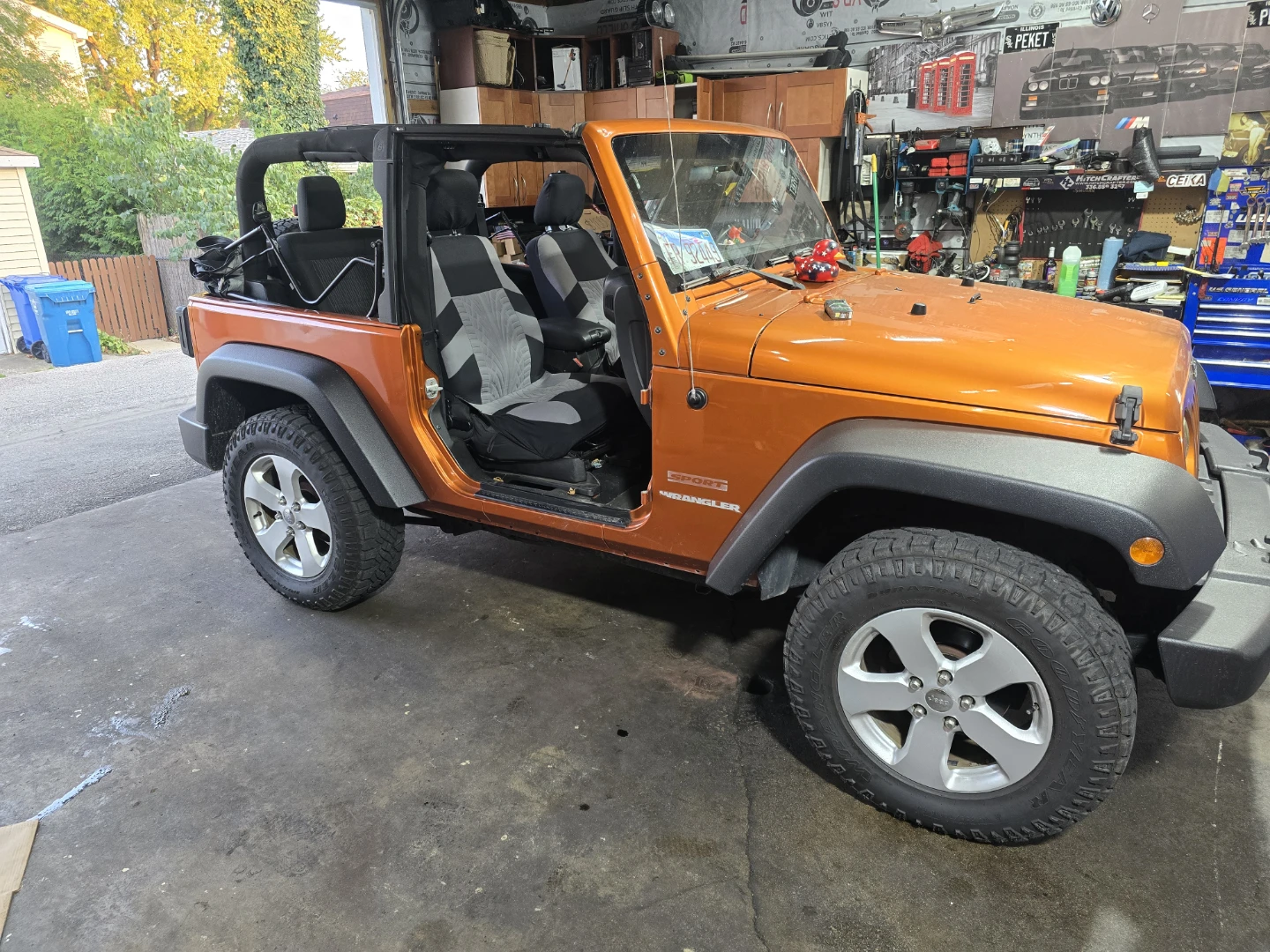 Orange Jeep Wrangler Sport