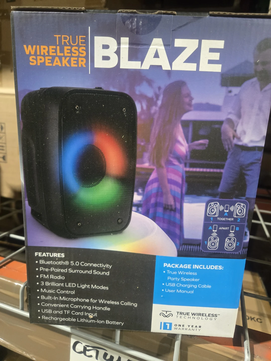 True Wireless Bluetooth Speaker with LED Lights - Blaze