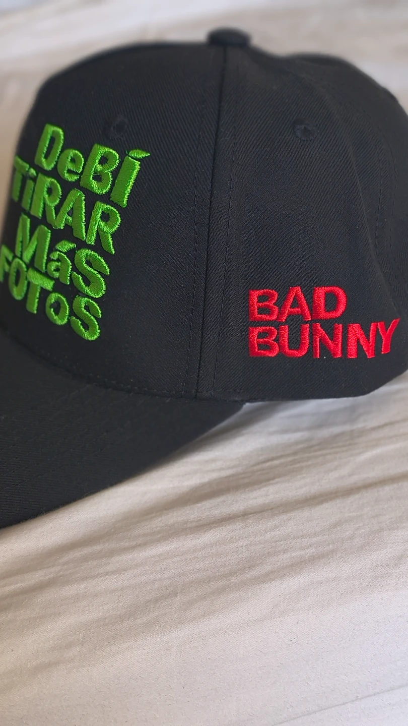 Bad Bunny Embroidered Black Baseball Cap