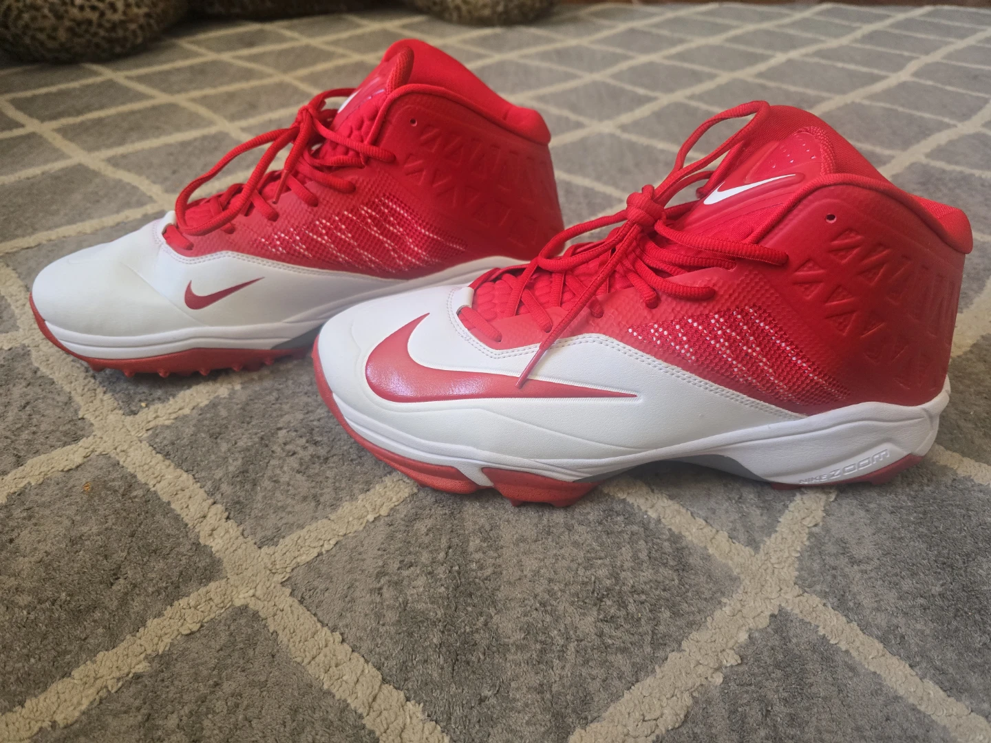 Nike Zoom Code Elite 3/4 TD Football Cleats Red White 13.5W