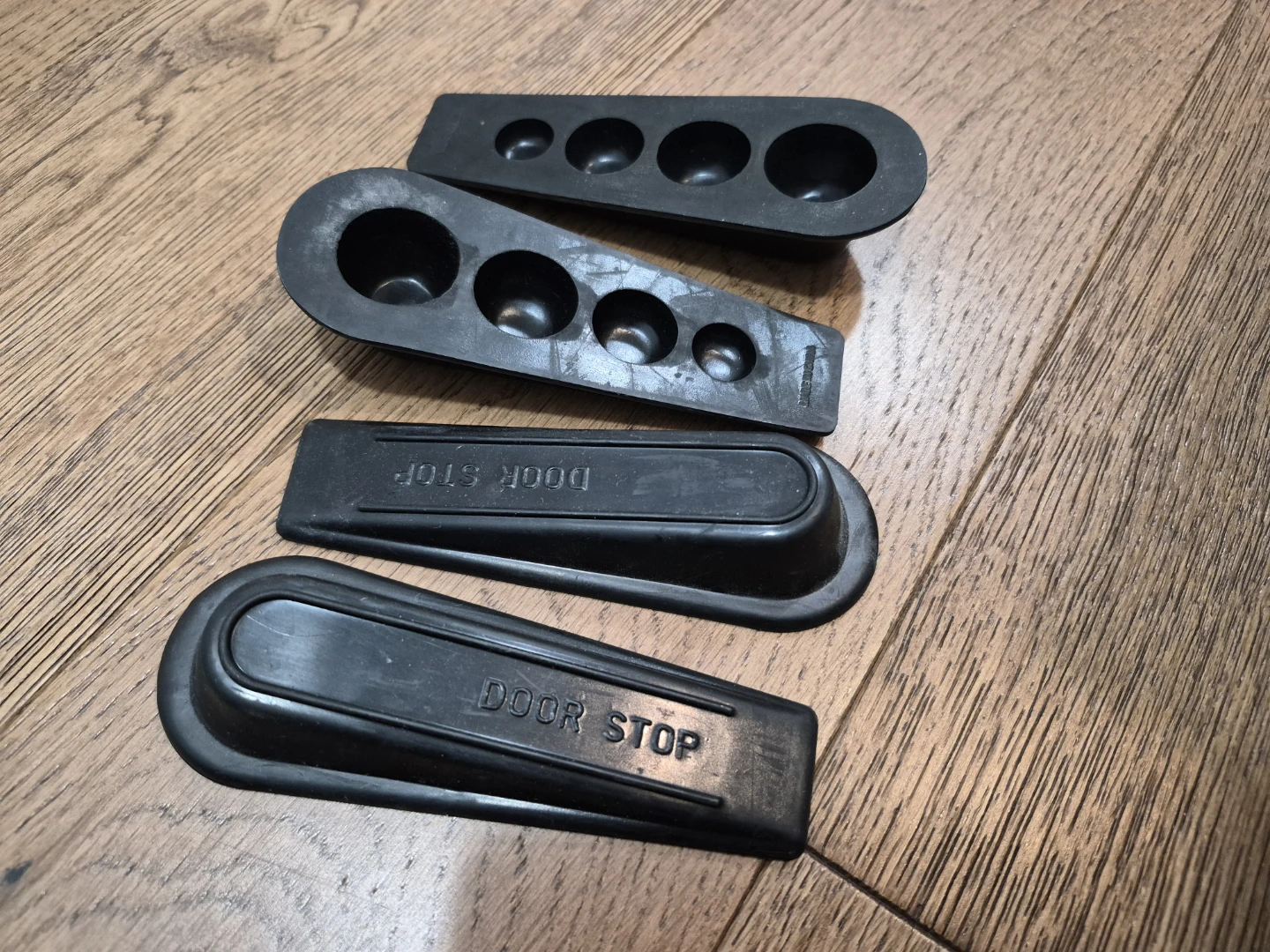Set of 4 Rubber Door Stoppers Black