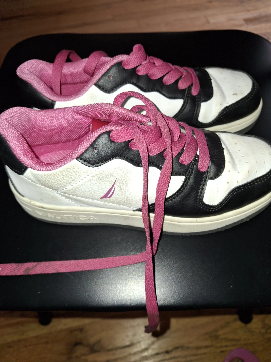 Nautica Women's White, Black, & Pink Sneakers - photo 2