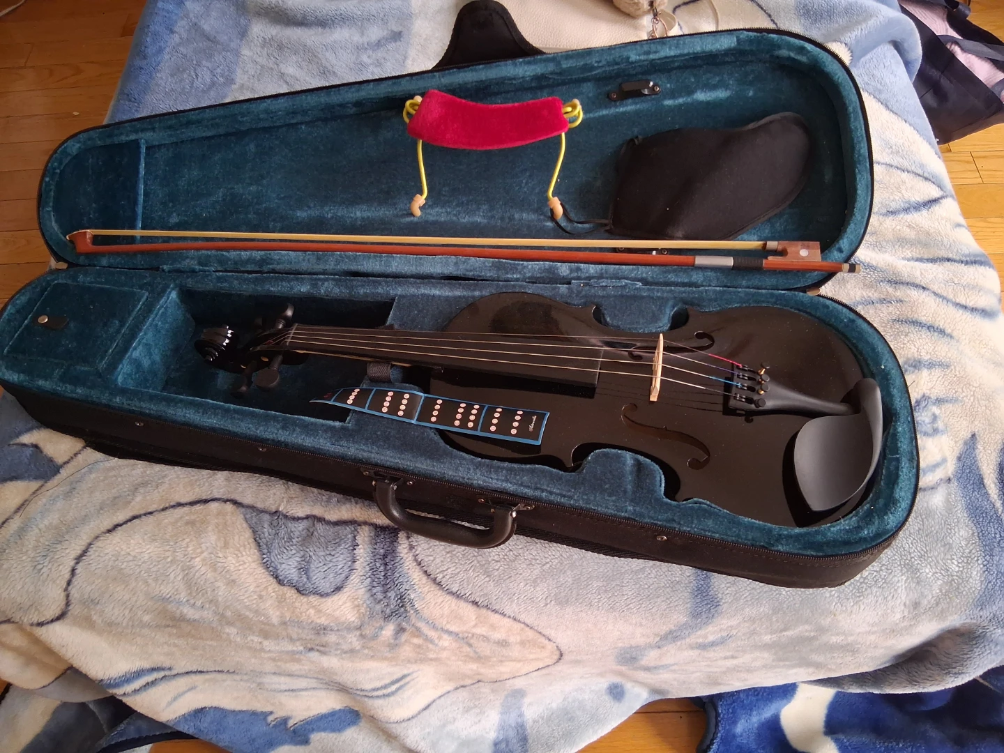 Black Violin with Case and Bow - photo 3